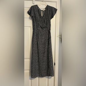 Black and white floral long dress